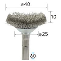 ナカニシ ナカニシ ステンレスブラシ ベベル φ40×10×軸φ6 線φ0.15