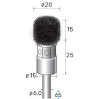 ナカニシ ナカニシ 硬鋼ブラシ 角 φ20×15×軸φ6 線φ0.3