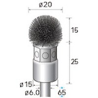 ナカニシ ナカニシ ステンレスブラシ 半丸 φ20×15×軸φ6 線φ0.3