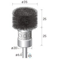 ナカニシ ナカニシ ステンレスブラシ 角 φ35×25×軸φ6 線φ0.3