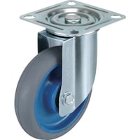 トラスコ中山 TRUSCO MKP樹脂台車用 エアーキャスター自在Φ125ゴム車(H158)