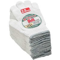 コーコス サイズ軍手2.5本編み 10P 0 サラ