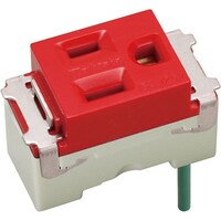 明工社 明工 ML接地コンセント(接地リード線付)(赤) ML1214R1 1個