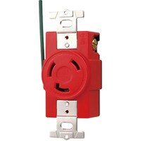 明工社 明工 接地2P 30A 引掛埋込コンセント(接地リード線付)(赤) (L630R 準拠) MH2878R1 1個