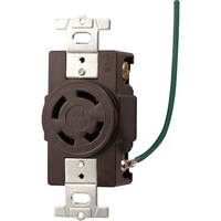 明工社 明工 接地3P 30A 引掛埋込コンセント(接地リード線付)(チョコ) (L1530R 準拠) MH2879C1 1個