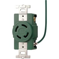 明工社 明工 接地3P 30A 引掛埋込コンセント(接地リード線付)(緑) (L1530R 準拠) MH2879M1 1個