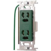 明工社 明工 ML抜け止め接地ダブルコンセント(接地リード線付)(緑) ML1283M1 1個