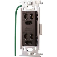 明工社 明工 ML抜け止め接地ダブルコンセント(接地リード線付)(チョコ) ML1283C1 1個