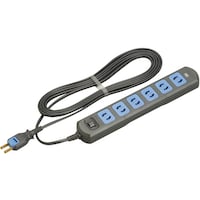 明工社 明工 スパコンタップ抜け止め(6コ口)スライドスイッチ、ランプ付コード3mマグネット付(黒)