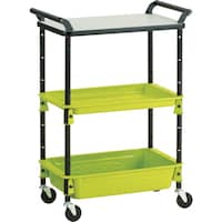トラスコ中山 TRUSCO ツールワゴンロイヤル天板付654×360×911浅1深1 黄緑 TWR211TGR 1台