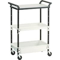 トラスコ中山 TRUSCO ツールワゴンロイヤル天板付654×360×911浅1深1 ホワイト TWR211TW 1台