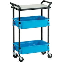 トラスコ中山 TRUSCO ツールワゴンロイヤル天板付589×320×856深2 スカイ TWR402TSB 1台