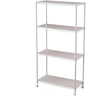 アイリスオーヤマ IRIS 522773 カラーメタルラック ウッドボード付き ホワイト CMM75144BW 1台