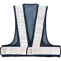 岡潮 岡潮 赤色LED点滅 反射ベスト/安全ベスト 【ショート丈】 紺×白