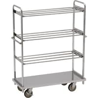 テックサス テックサス オールステンレス棚台車 1220×505 SUSφ150ウレタン車 パイプ棚3段 TD1250DPT3 1台