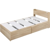 アイリスオーヤマ IRIS 292712 大容量収納ベッド宮付き ライトナチュラル DSBMSRN 1台