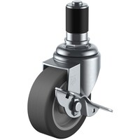 ユーエイキャスター ユーエイ 差し込み式 自在 キャスター エラストマー 車輪径65mm ストッパー付き Sタイプ STFS型 パイプ径35