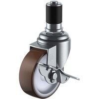 ユーエイキャスター ユーエイ 差し込み式 自在 キャスター ウレタン 車輪径65mm ストッパー付き Sタイプ STFS型 パイプ径35