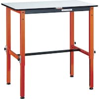 トラスコ中山 TRUSCO 軽荷重作業台高さ調節式(150kg)TFAEM型 900X600XH650ー950 基本タイプ オレンジ色 TFAEM0960 1台