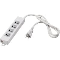 バッファロー BUFFALO 3ピン式電源タップ 4個口 1m ホワイト 変換アダプター付