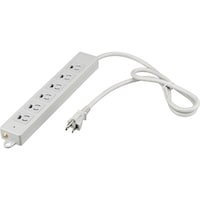 バッファロー BUFFALO 3ピン式電源タップ 2重構造 雷サージ&ランプ付 6個口/1m ライトグレー