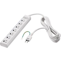 バッファロー BUFFALO 3ピン式電源タップ 7個口 5m ホワイト 常時 通電スイッチ付