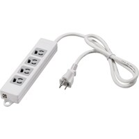 バッファロー BUFFALO 3ピン式電源タップ 4個口 5m ホワイト 変換アダプター付