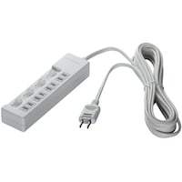 バッファロー BUFFALO 2ピン式電源タップ 4個口タイプ 雷サージ防止/個別スイッチ付 1m ホワイト