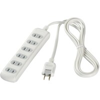 バッファロー BUFFALO 2ピン式電源タップ 6個口タイプ シャッター付 1m ホワイト BSTAPSH2610WH 1個