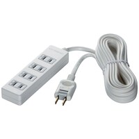 バッファロー BUFFALO 2ピン式電源タップ 4個口タイプ 雷サージ防止付 2m ホワイト BSTAPSG2420WH 1個