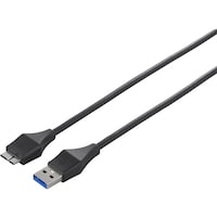 バッファロー BUFFALO USB3.0 A to microB スリムケーブル 2.0m ブラック BSUAMBSU320BK 1個