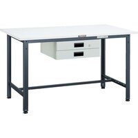 トラスコ中山 TRUSCO 軽荷重作業台(300kg)AE型 1200X750XH740 薄型2段引出付 ダークグレー色 AE1200UDK2DG 1台