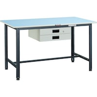 トラスコ中山 TRUSCO 軽荷重作業台(250kg)BE型 1200X750XH740 薄型2段引出付 ダークグレー色 BE1275UDK2 1台