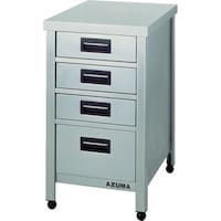 東製作所 アズマ ステンレス製縦型引出し付作業台 450×600×800 引出し数4 HTVO450 1台