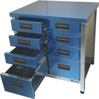 東製作所 アズマ ステンレス製縦型引出し付作業台 750×600×800 引出し数8 HTVO750 1台