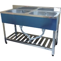 東製作所 アズマ 二槽シンク(ホース付) 1200×450×800 KP21200 1台