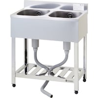 東製作所 アズマ 二槽シンク(ホース付) 750×450×800 KP2750 1台