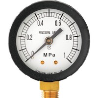 高島計器 高島 プラスチック圧力計(A枠立型・φ60)圧力レンジ0.0ー0.1MPa G1/4【1211010】