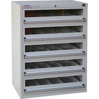 大阪製罐 OS デラックスキャビネットDX型GT(アクリル窓付タイプ) 最大積載量1000kg 引出し5段 DX1002GT 1台