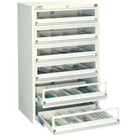 大阪製罐 OS デラックスキャビネットDX型GT(アクリル窓付タイプ) 最大積載量1200kg 引出し6段 DX1203GT 1台