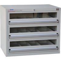 大阪製罐 OS デラックスキャビネットDX型GT(アクリル窓付タイプ) 最大積載量600kg 引出し3段 DX603GT 1台