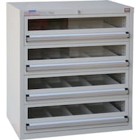 大阪製罐 OS デラックスキャビネットDX型GT(アクリル窓付タイプ) 最大積載量800kg 引出し4段 DX802GT 1台