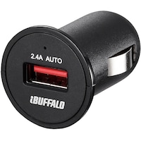バッファロー BUFFALO 2.4A シガーソケット用USB急速充電器 AutoPowerSelect機能搭載 1ポートタイプ ブラック