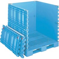 岐阜プラスチック工業 RISU 樹脂製 378763 パレットボックスBJBS・1111X115上下一面扉11ブルー BJBS1111X115UDS11 1台