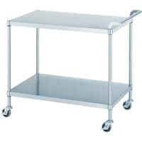 シンコー シンコー ステンレスワゴン(SUS304)天地2段タイプ φ75ウレタン車 900×600×800 MN029060U75 1台