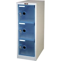 トラスコ中山 TRUSCO スケルトンロッカー 1列X3段 鍵付 ブルー TSL3KB 1台
