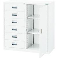 トラスコ中山 TRUSCO スタンダード書庫(D400)コンビ6段片開 880XH880 W色 WTCB363 1台