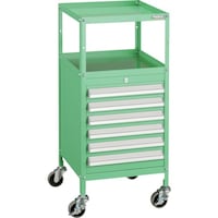 トラスコ中山 TRUSCO ミニキャビネットワゴン400X440X880LVR421付 ヤンググリーン MCW421YG 1台