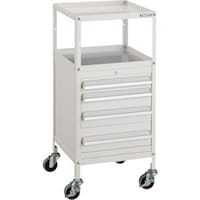 トラスコ中山 TRUSCO ミニキャビネットワゴン400X440X880LVR422付 ホワイト MCW422W 1台