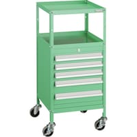 トラスコ中山 TRUSCO ミニキャビネットワゴン400X440X880LVR423付 ヤンググリーン MCW423YG 1台